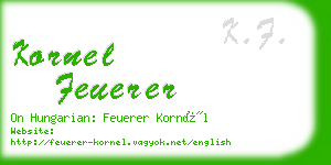 kornel feuerer business card